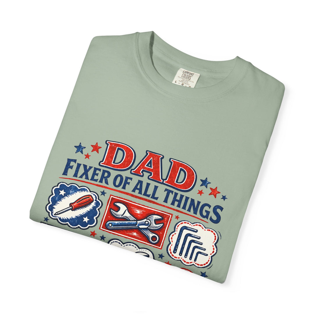 Dad Fixer of All Things T-Shirt — Patriotic Tool Icons Father’s Day Tee