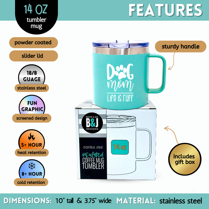 Stainless Steel Insulated Dog Mom and Enthusiast Tumblers