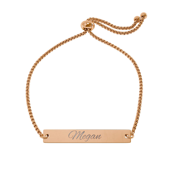 Engravable Adjustable Bar Bracelet — Personalized Name Plate