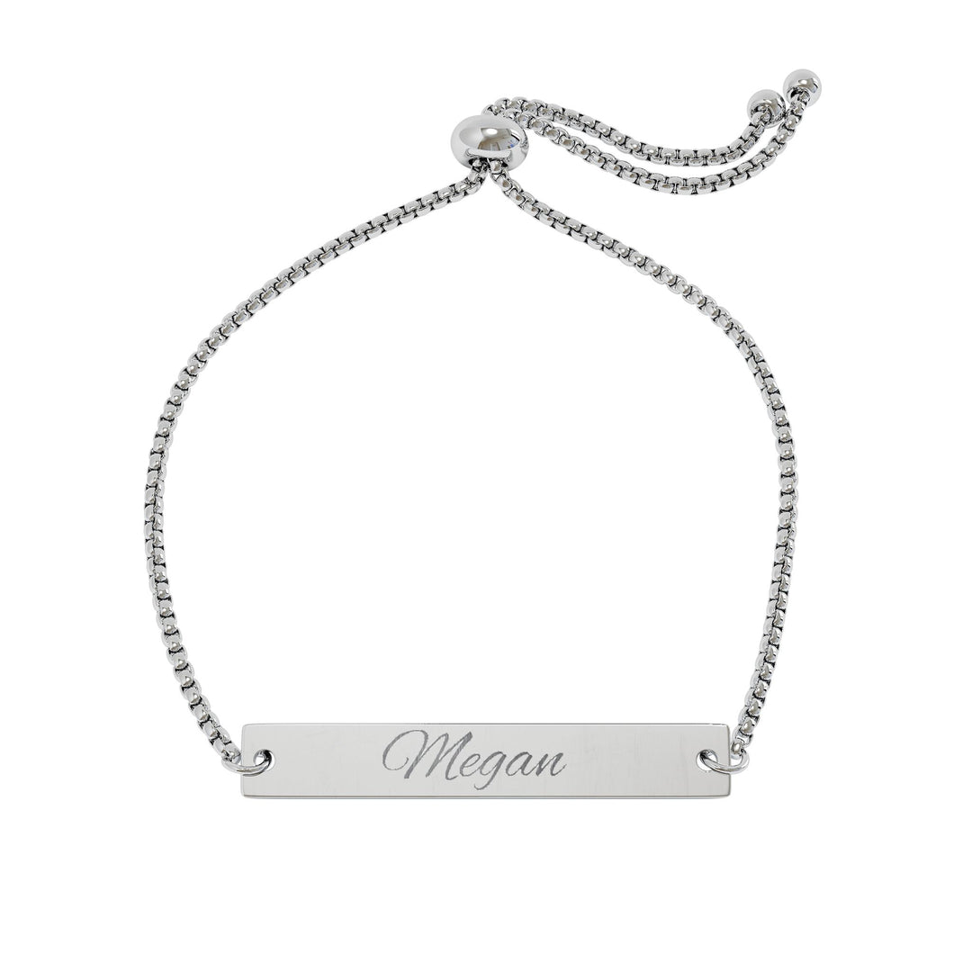 Engravable Adjustable Bar Bracelet — Personalized Name Plate