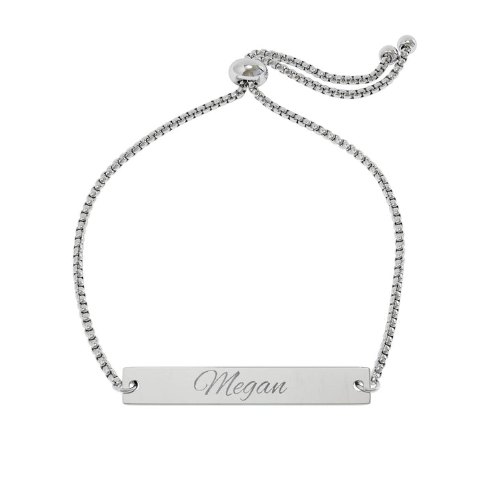 Engravable Adjustable Bar Bracelet — Personalized Name Plate