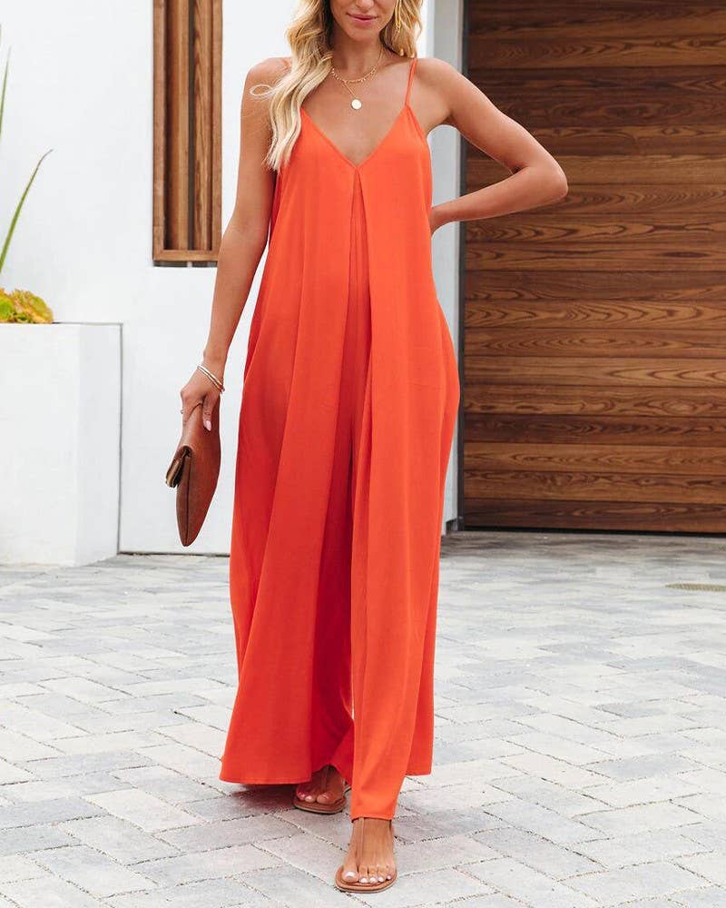Suspender Pocket  Jumpsuit