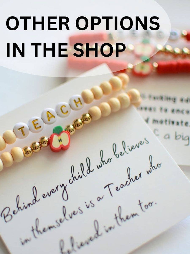 Teacher Bracelet stack on Inspirational THANK YOU Card gift
