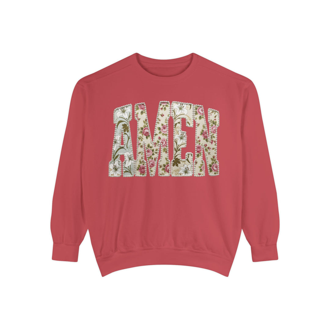 Amen Floral Print Sweatshirt | Vintage Botanical Lettering