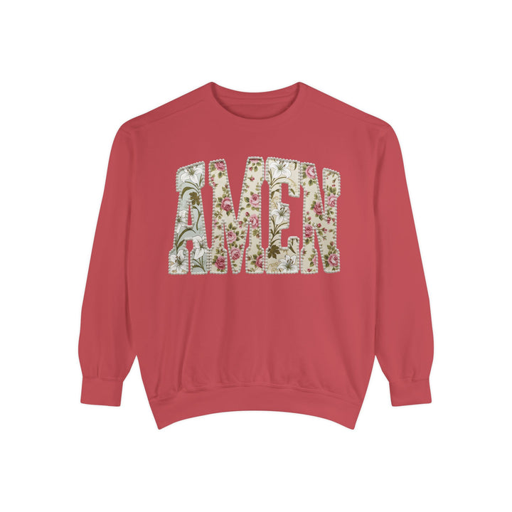 Amen Floral Print Sweatshirt | Vintage Botanical Lettering