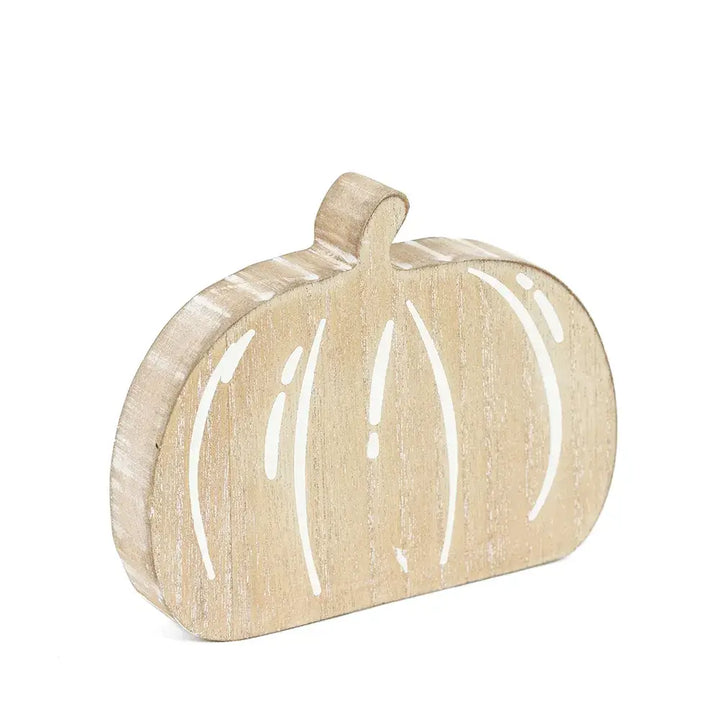 60296 - 5x4 wood chunky shape PUMPKIN FALL AUTUMN Decor
