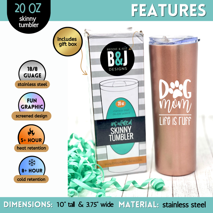 Stainless Steel Insulated Dog Mom and Enthusiast Tumblers