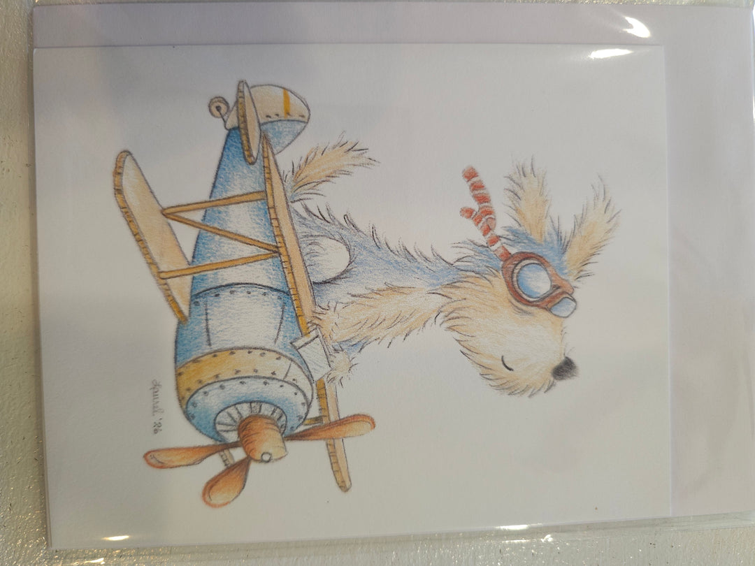 Puppy Airplane Card