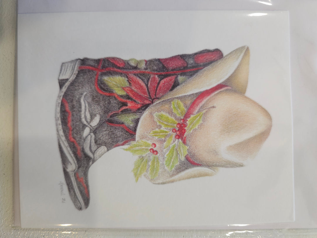 Christmas Boots + Hat Card