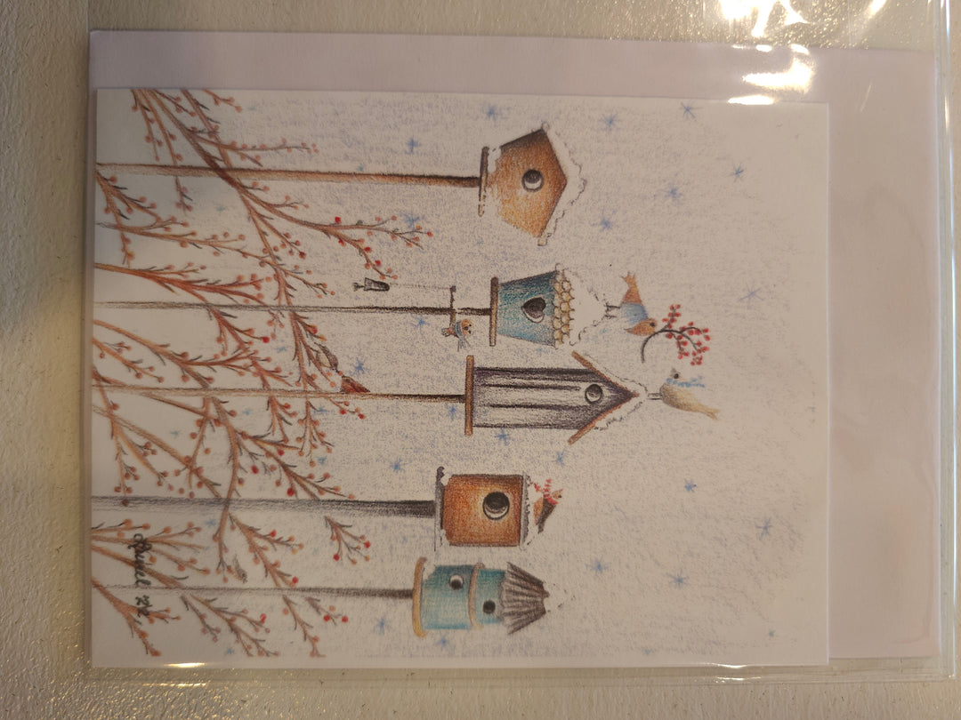 BIrd houses in a Row Card