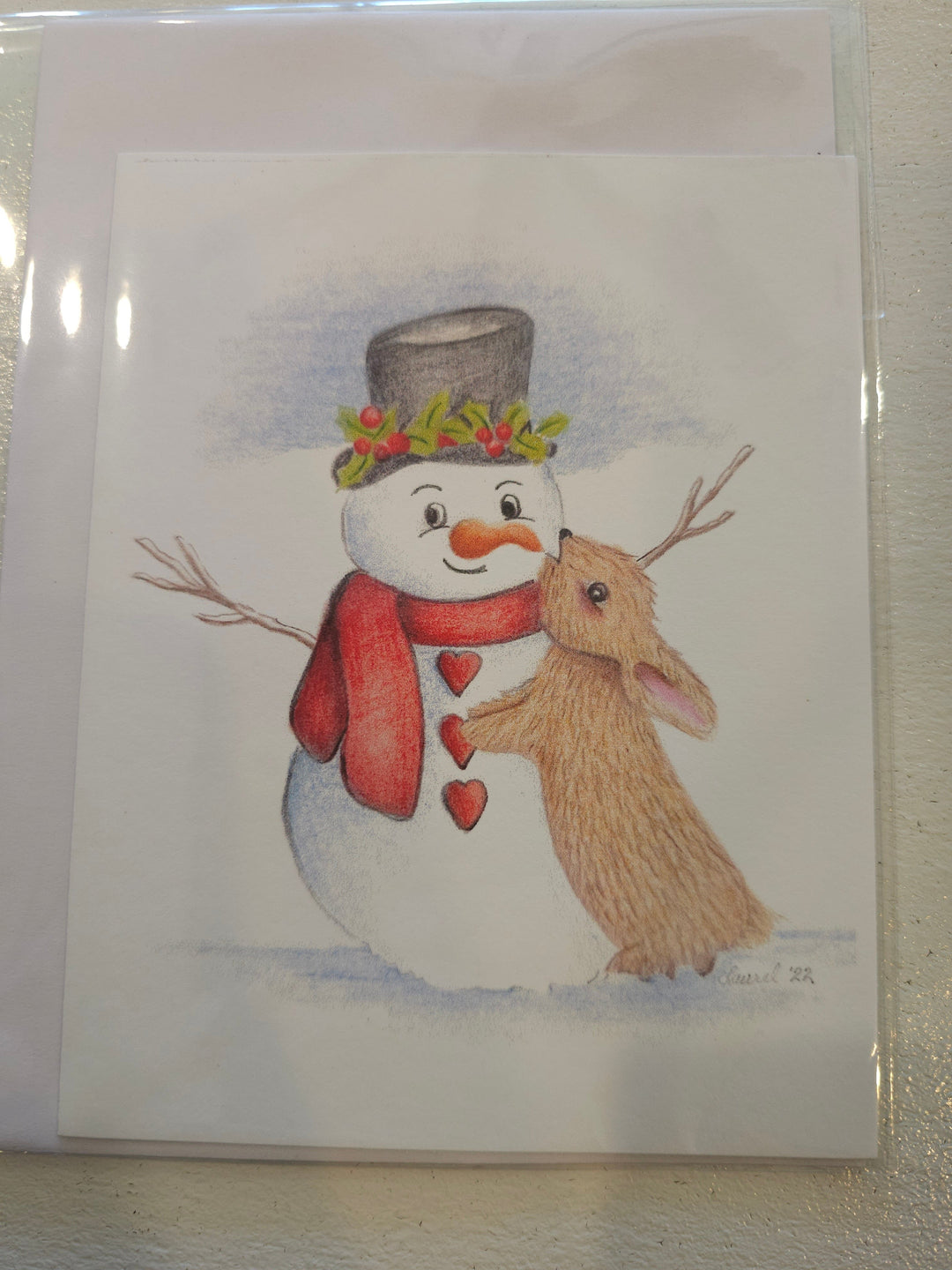 Snowman and Bunny Card