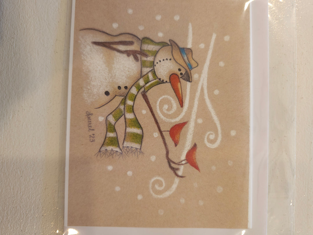 Snowman Two Birds Card