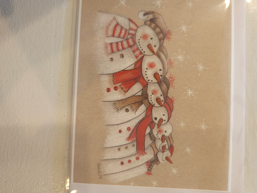 Row of Snowmen card