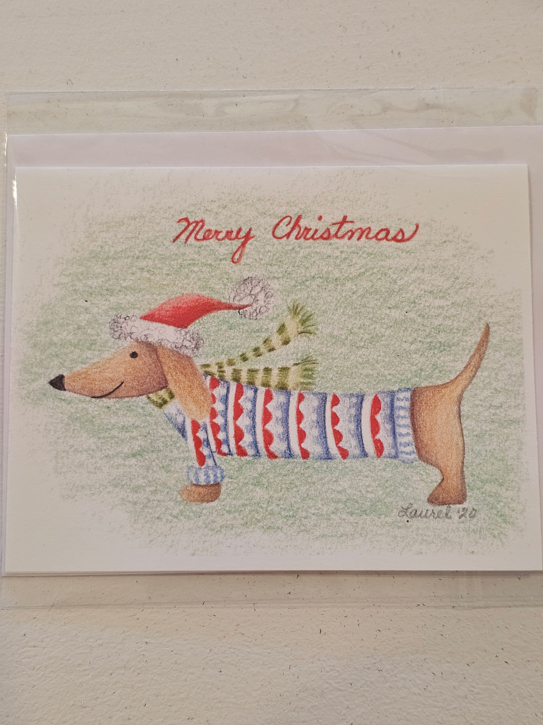 Dachshund in Sweater Christmas Card