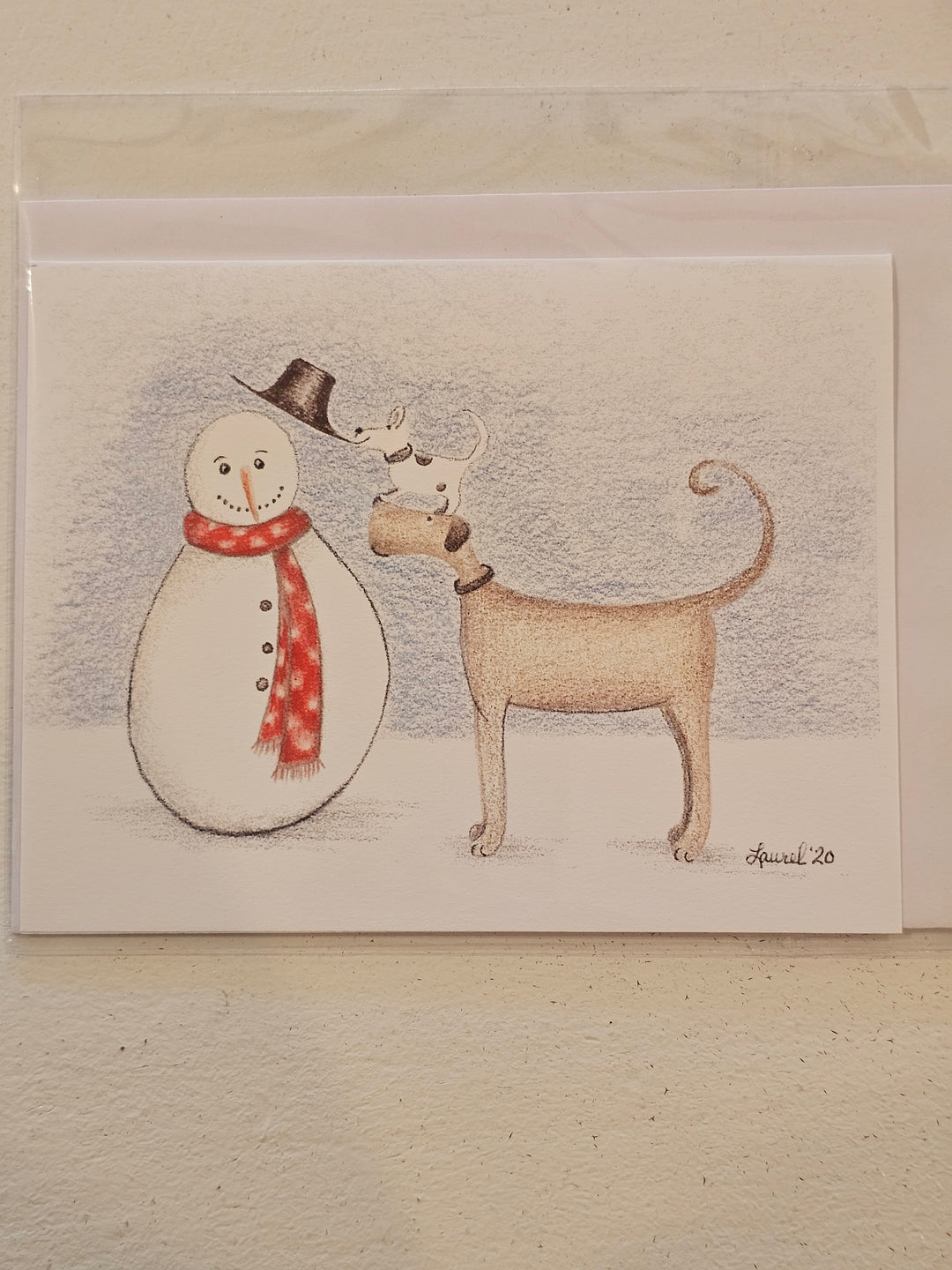 Great Dane & Snowman Card