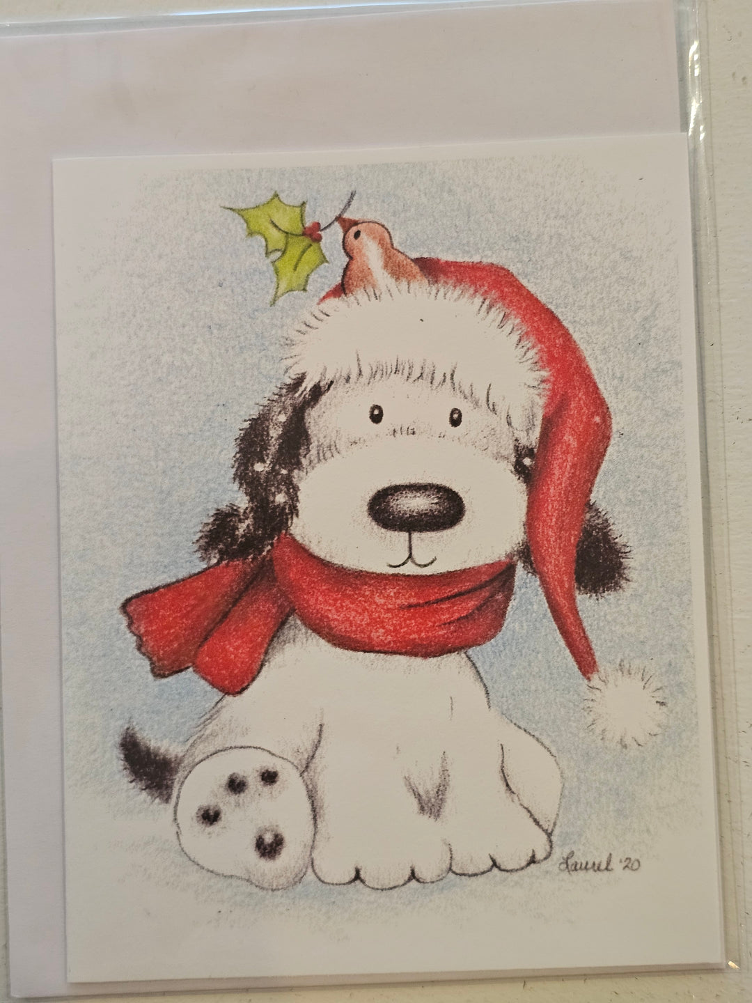Santa Hat Puppy Card