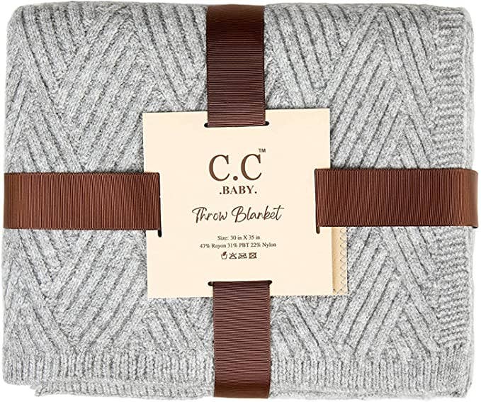 Baby Throw Blanket - Diagonal Basketweave