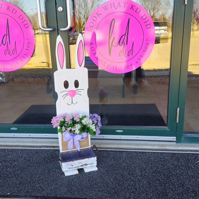 Wooden Bunny Planter