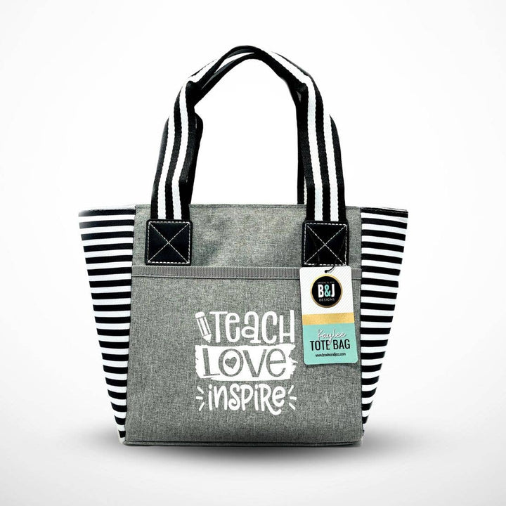 Trendy Insulated Zippered Lunch Tote with Accessory Pockets