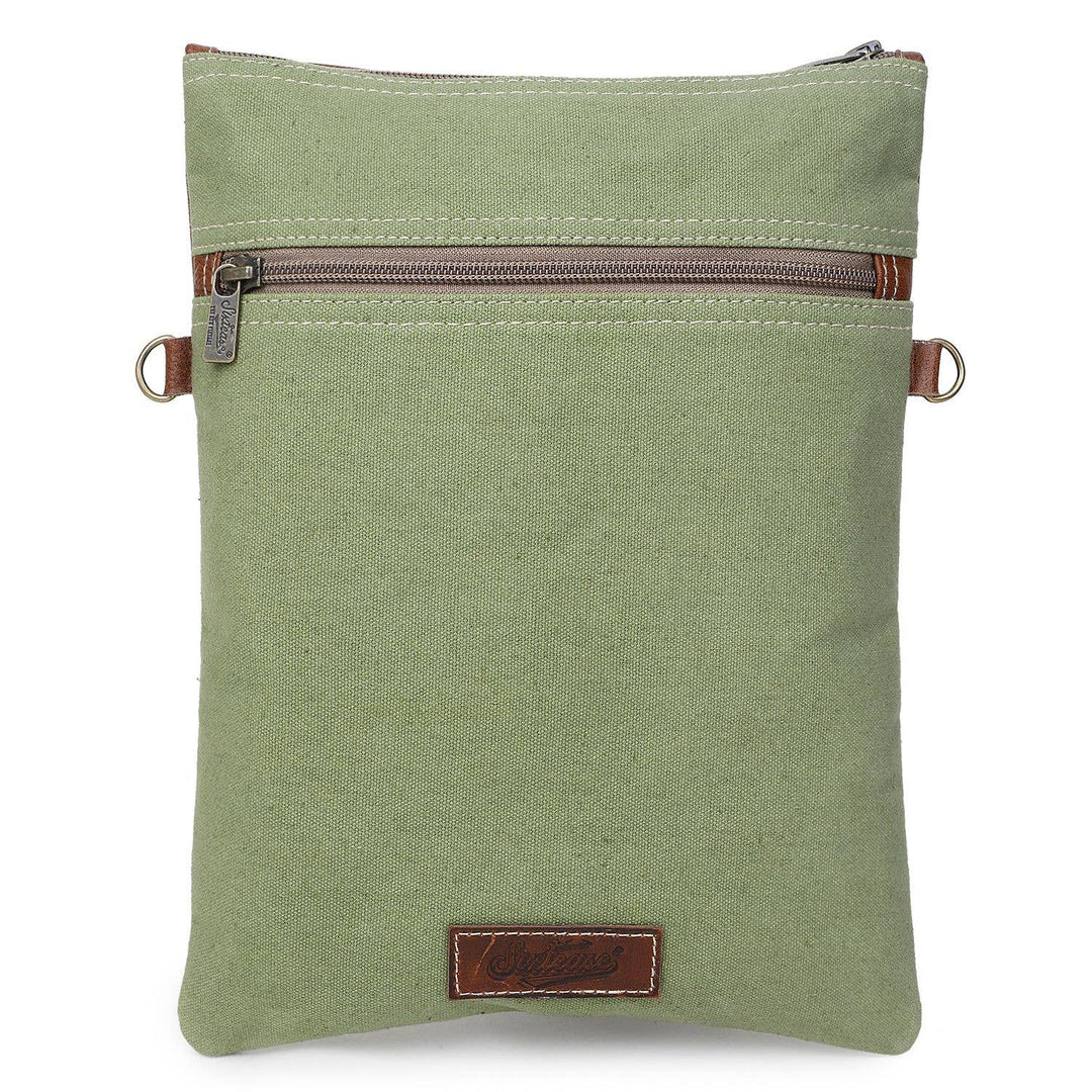 Canvas & Leather Women's Crossbody - Silver/Rosy Brown