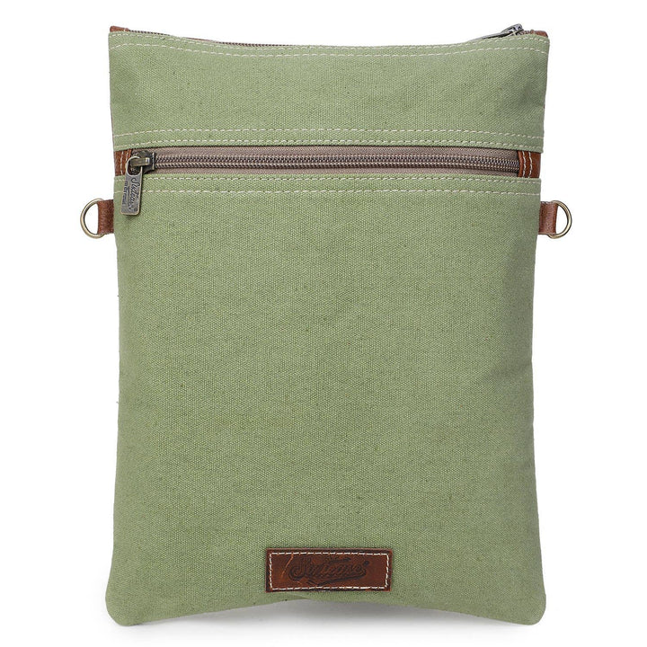 Canvas & Leather Women's Crossbody - Silver/Rosy Brown