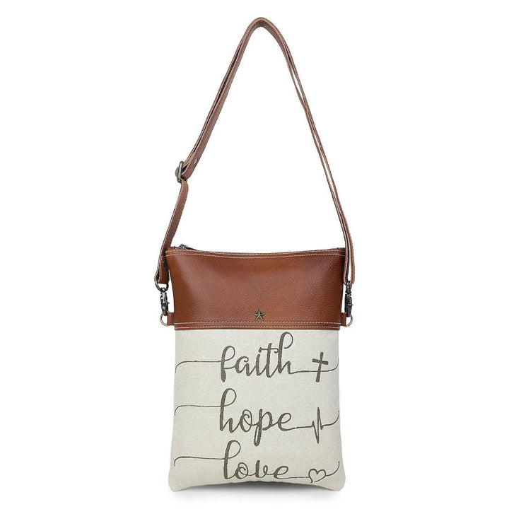 Canvas & Leather Women's Crossbody - Silver/Rosy Brown