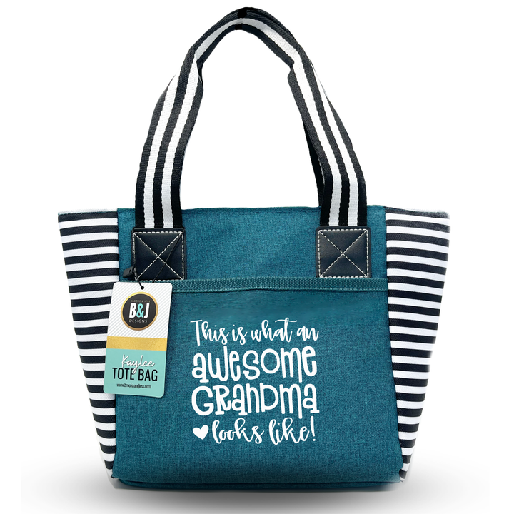Trendy Insulated Zippered Lunch Tote with Accessory Pockets