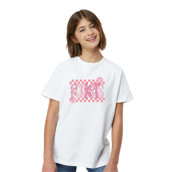 #136-pink checkered Rockets