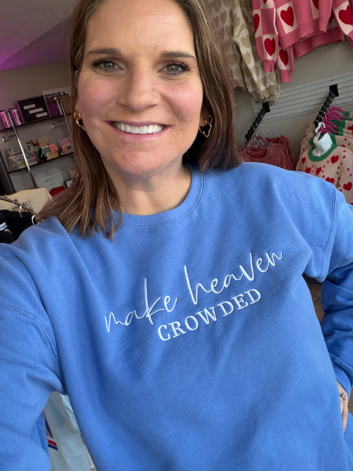Make heaven crowded embroidered crewneck