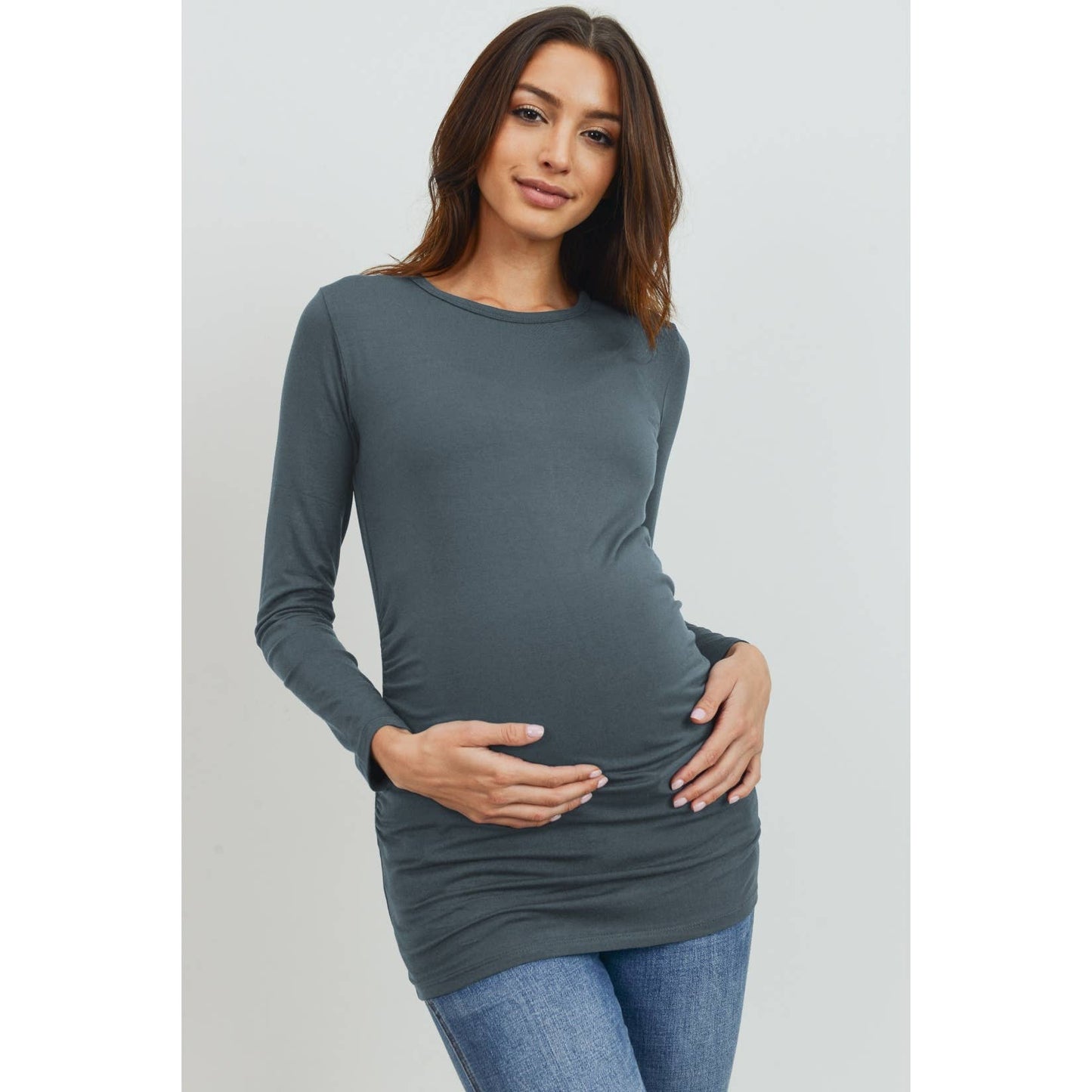 Long Sleeve Maternity Crewneck Knit Top