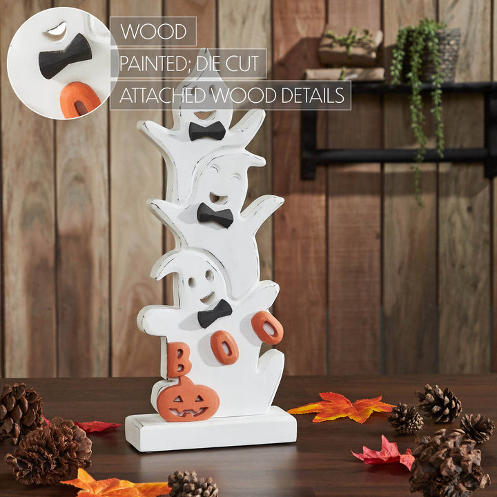 Ghost Stack BOO Wooden Figurine