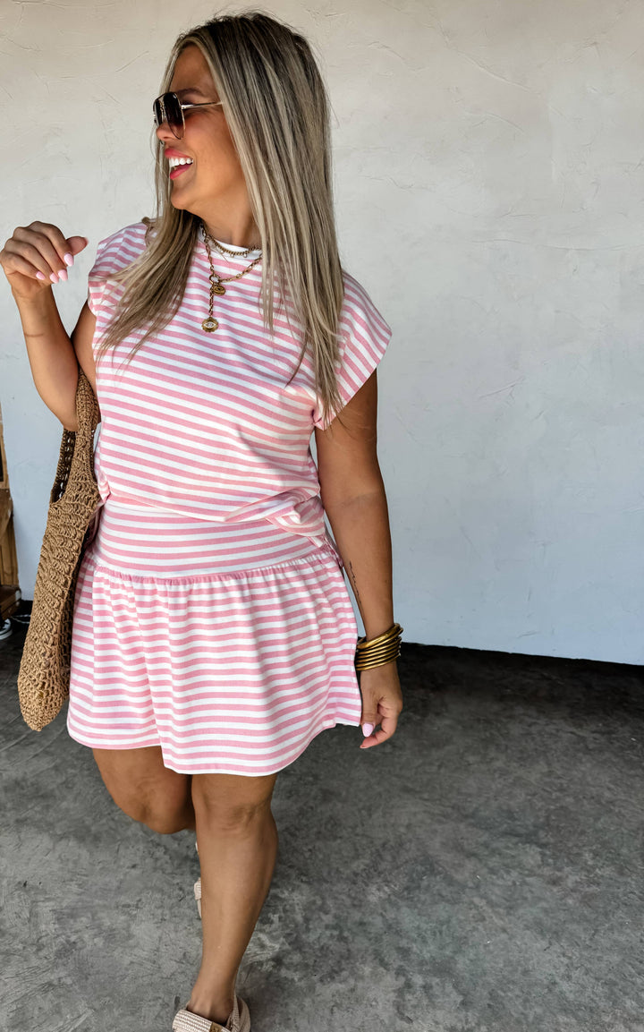 COASTAL STRIPES SKORT SET