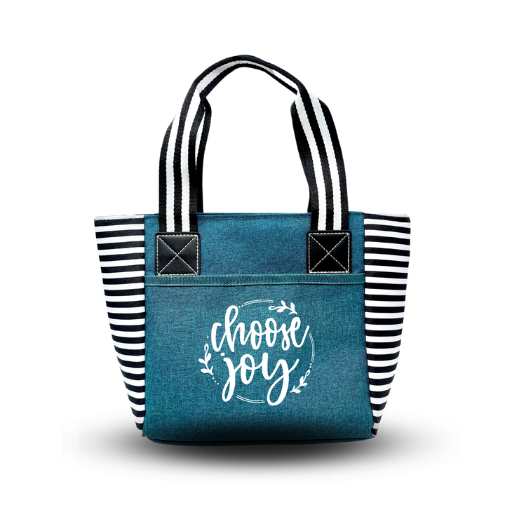 Trendy Insulated Zippered Lunch Tote with Accessory Pockets