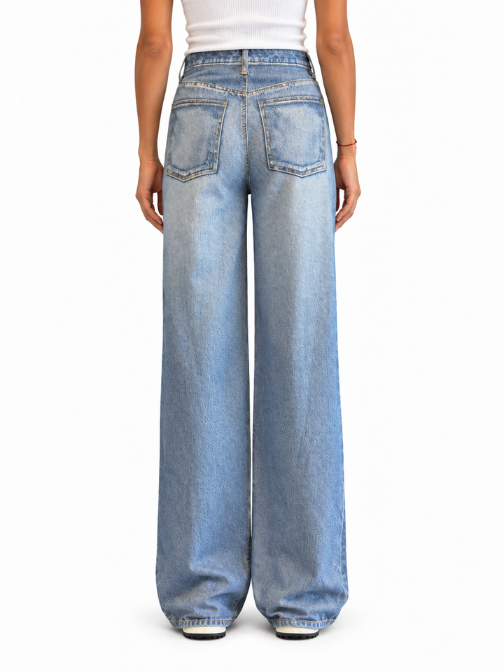 Illusion Denim Wide Leg Pant