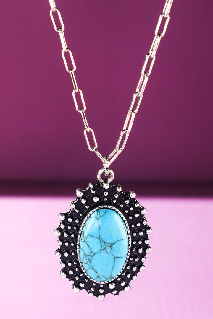 Western Oval Turquoise Necklace