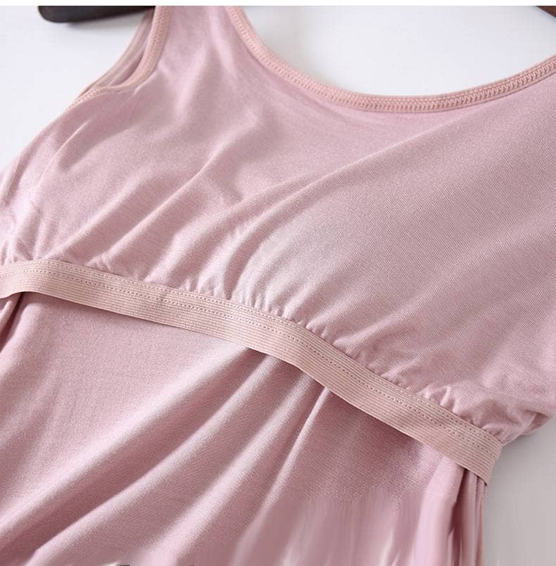 Skin-friendly soft round neck built-in bra tank top