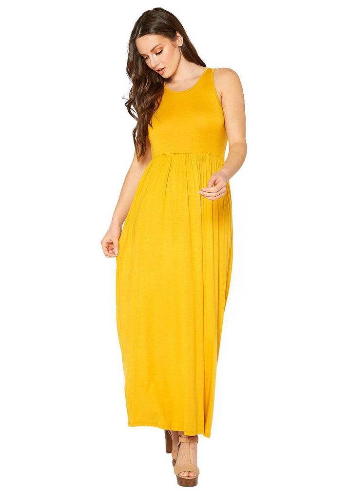 Bellatrix Women's Sleeveless Pleated Maxi Dress
