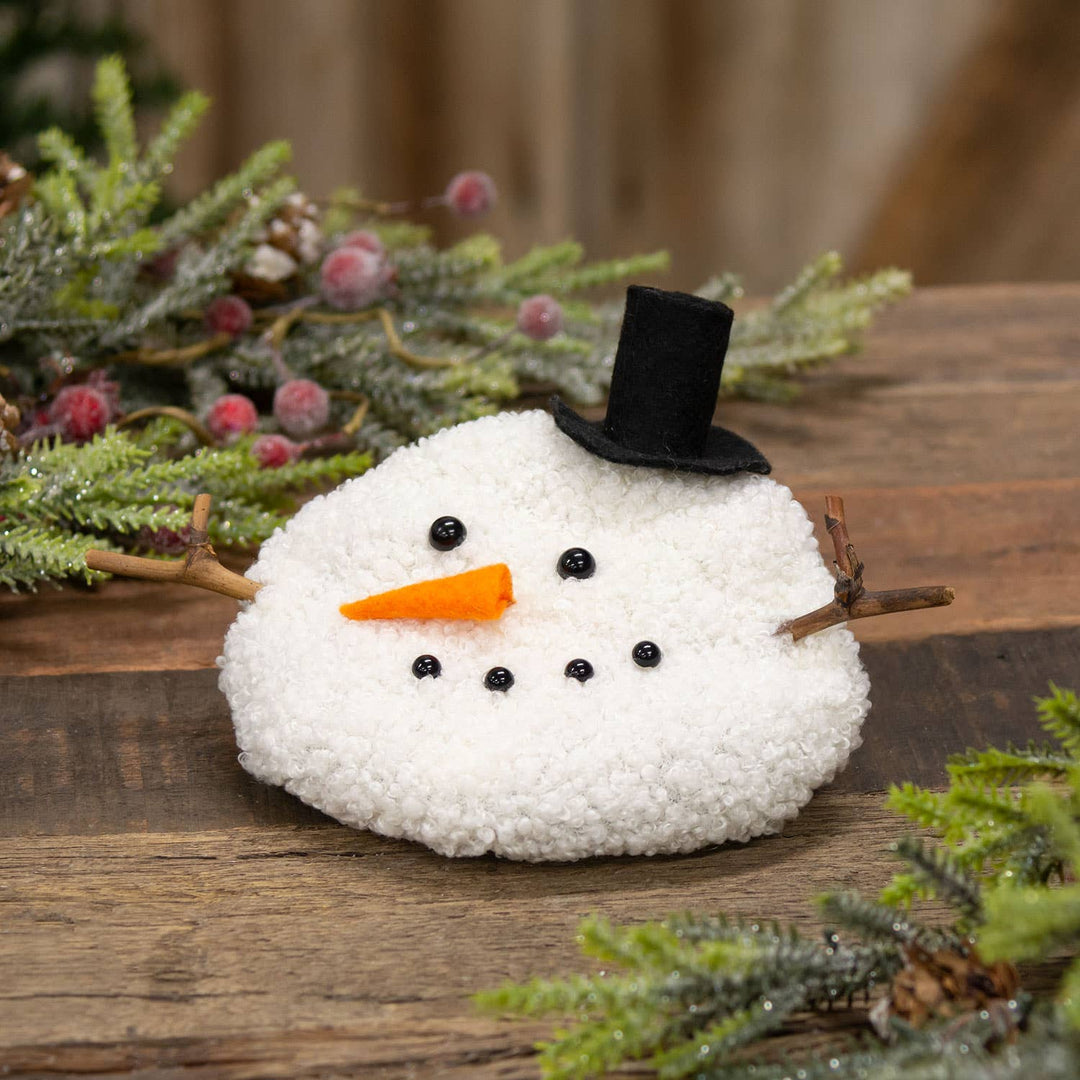 White Melting Top Hat Snowman Head