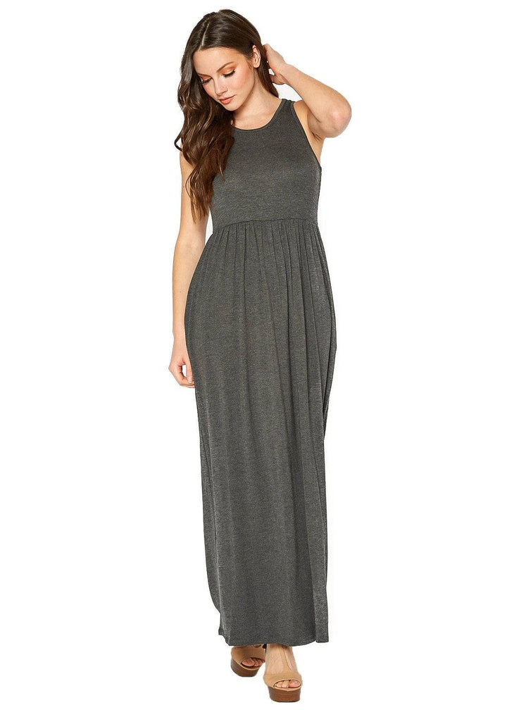 Bellatrix Women's Sleeveless Pleated Maxi Dress