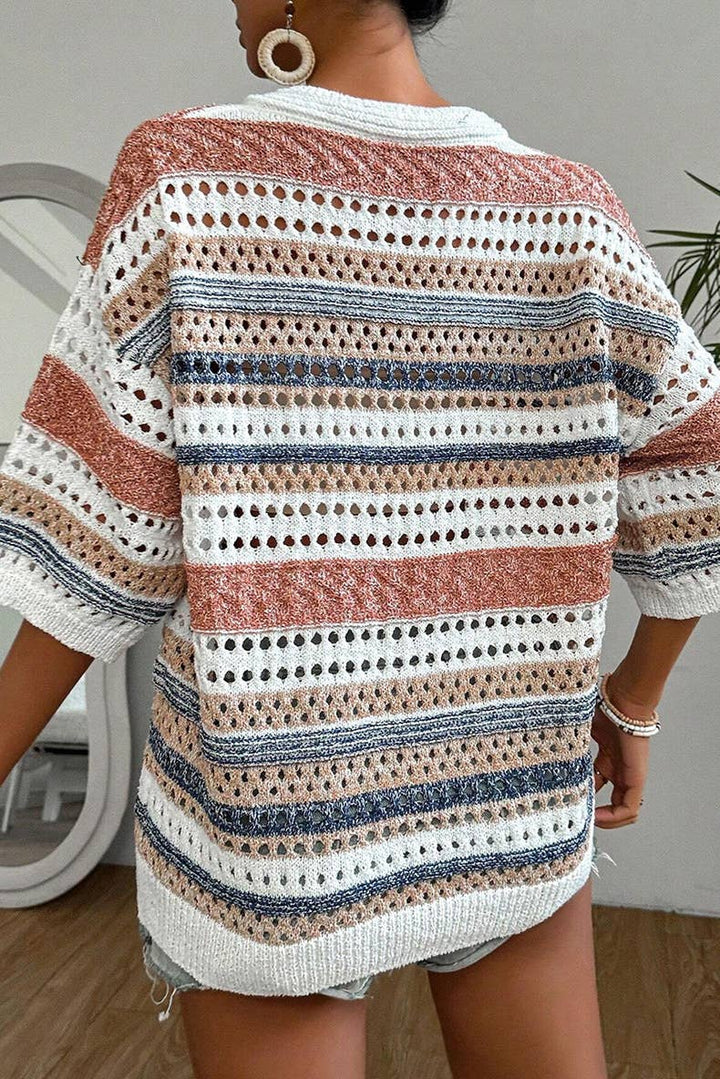 CUT-OUT V-NECK SWEATER