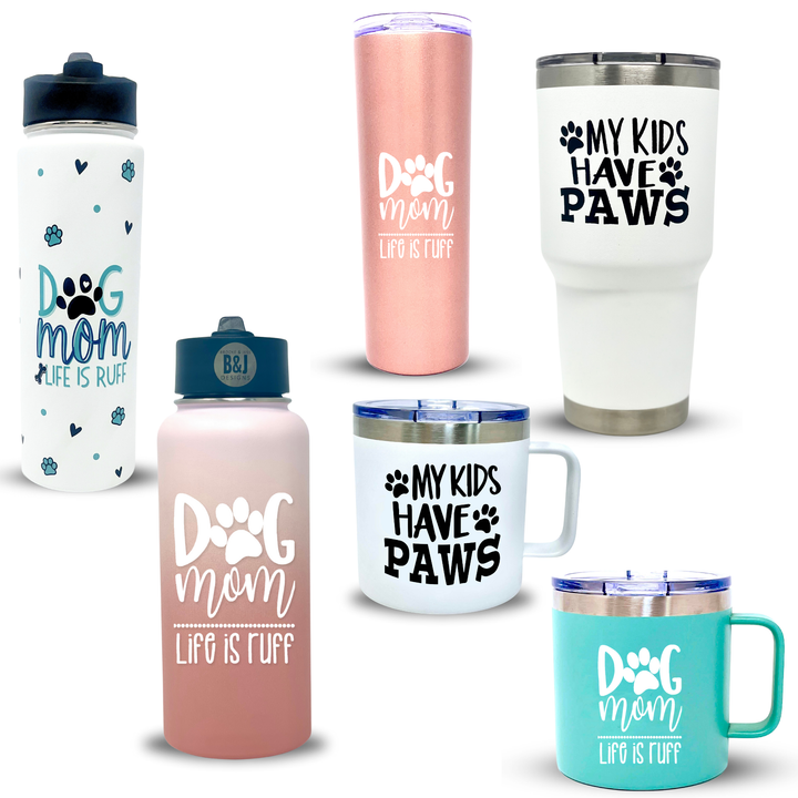 Stainless Steel Insulated Dog Mom and Enthusiast Tumblers