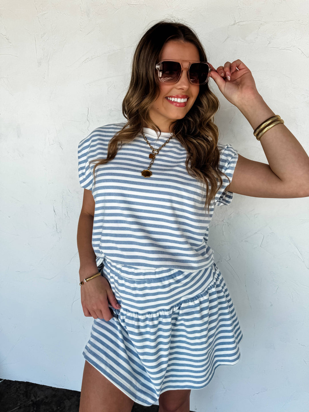 COASTAL STRIPES SKORT SET