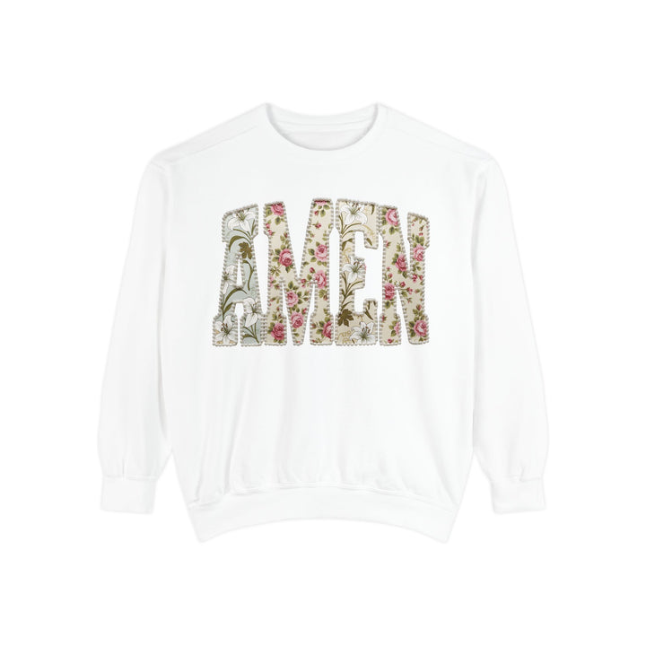 Amen Floral Print Sweatshirt | Vintage Botanical Lettering