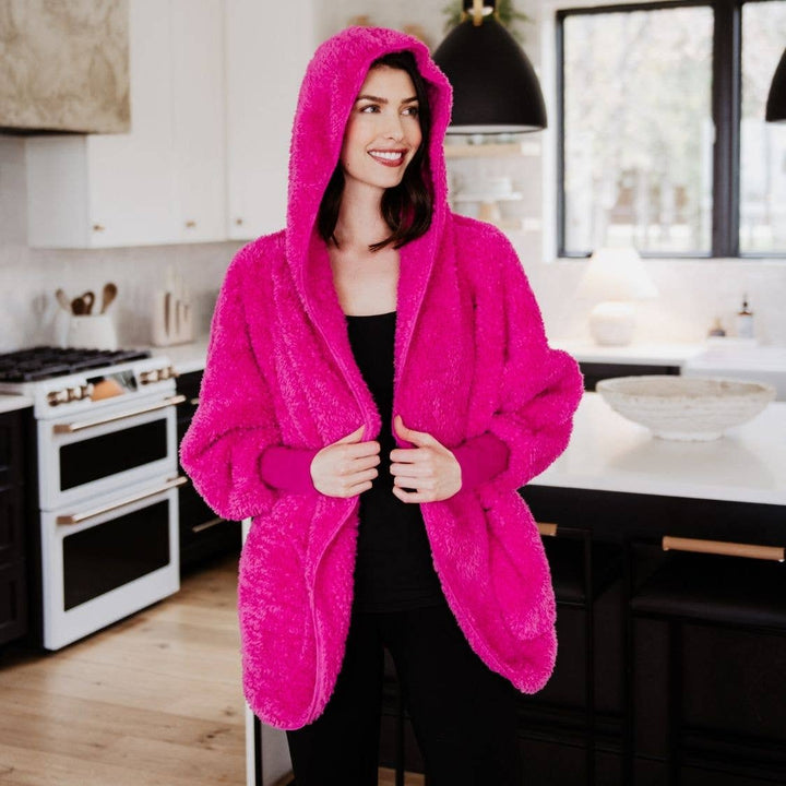 Hot Pink Lightweight BODY WRAP w/ Hoodie & Pockets