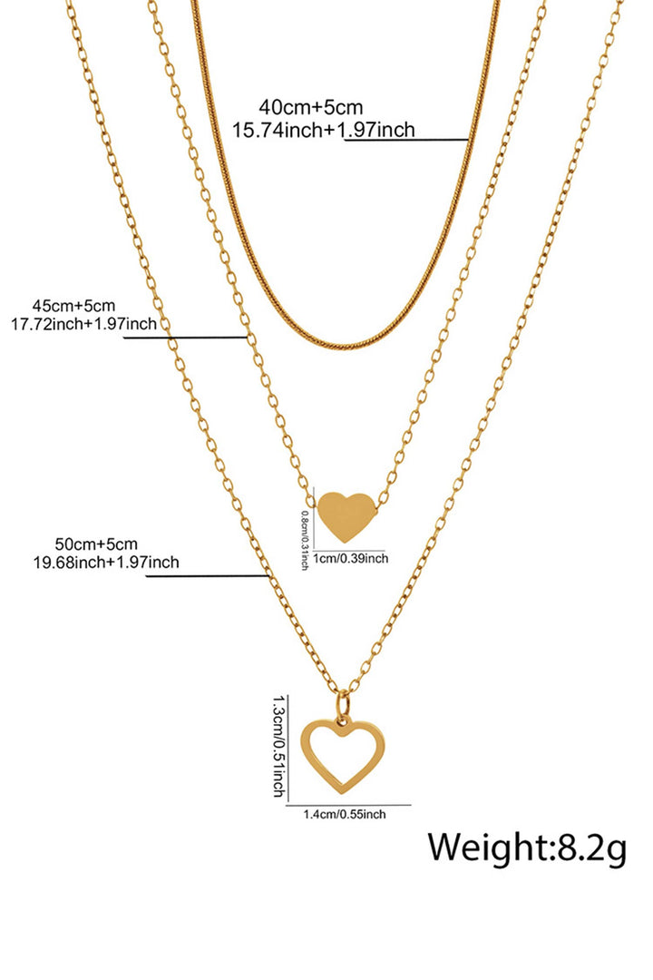Triple Layered Heart Necklace