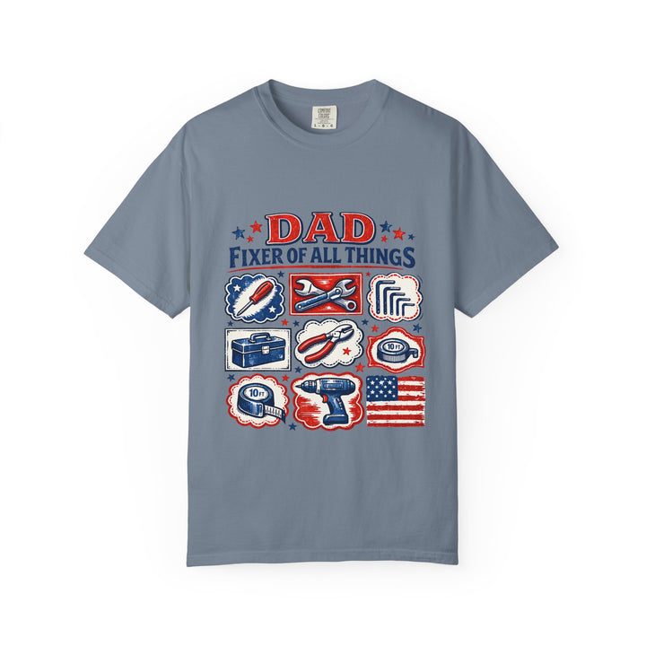 Dad Fixer of All Things T-Shirt — Patriotic Tool Icons Father’s Day Tee