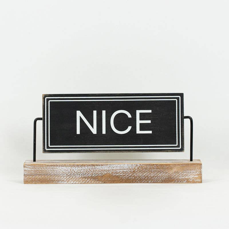 Naughty/Nice reversible sign