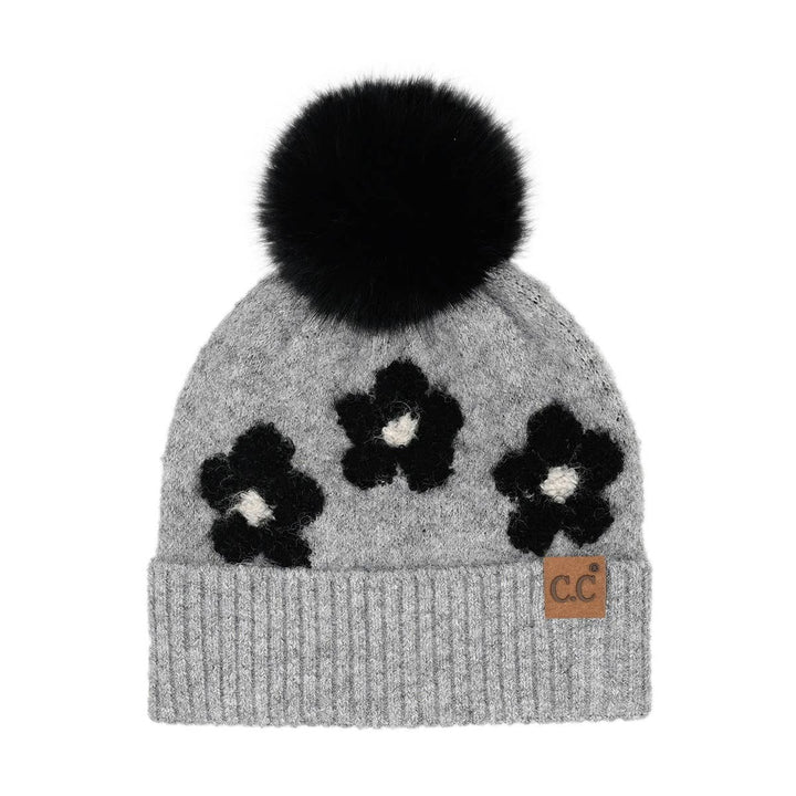 Pom Beanie Daisy- Grey