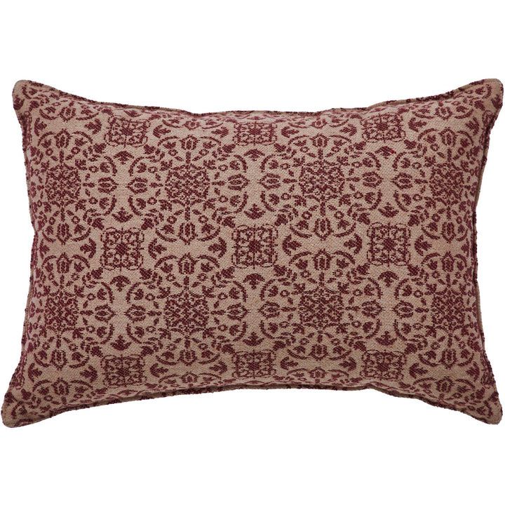 Burgundy Tan Jacquard Faith Pillow 9.5x14