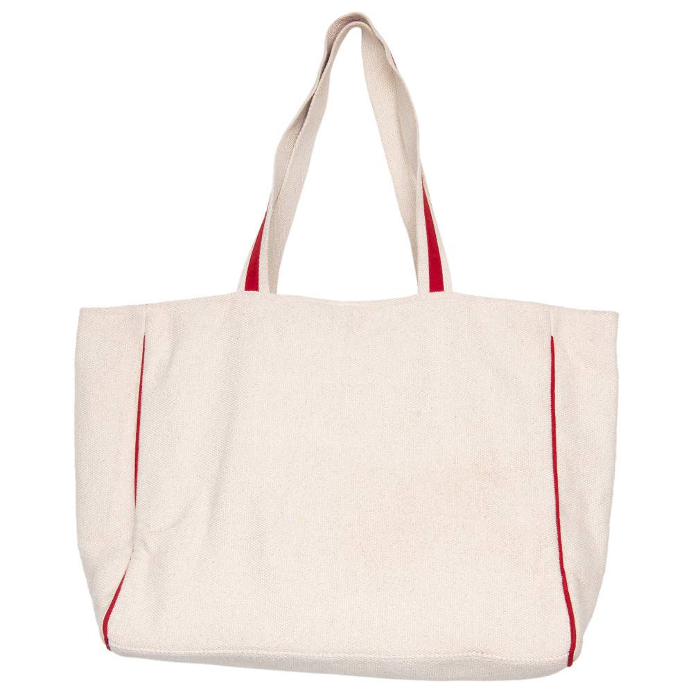 Baseball Oversized Happy Face Tote Bag for Women